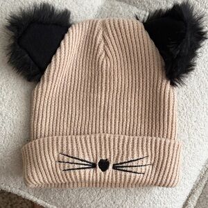 Adorable Beige Cat Ear winter cap